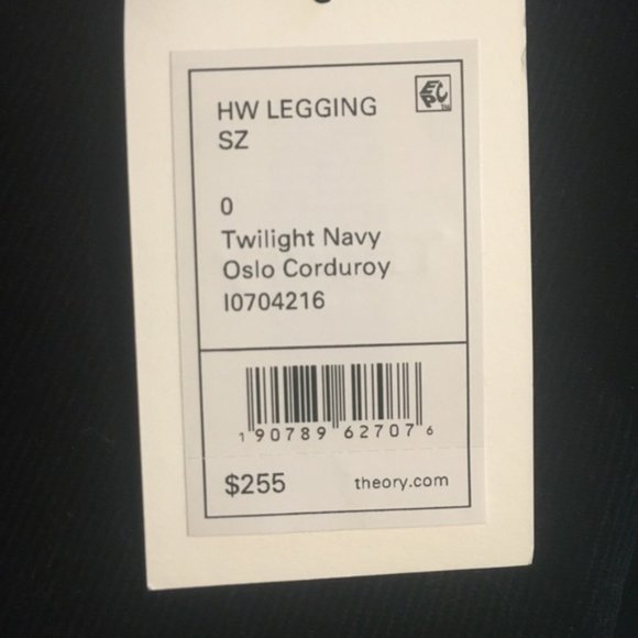 THEORY Oslo Corduroy Slim Leg High Waist Legging - Picture 5 of 5